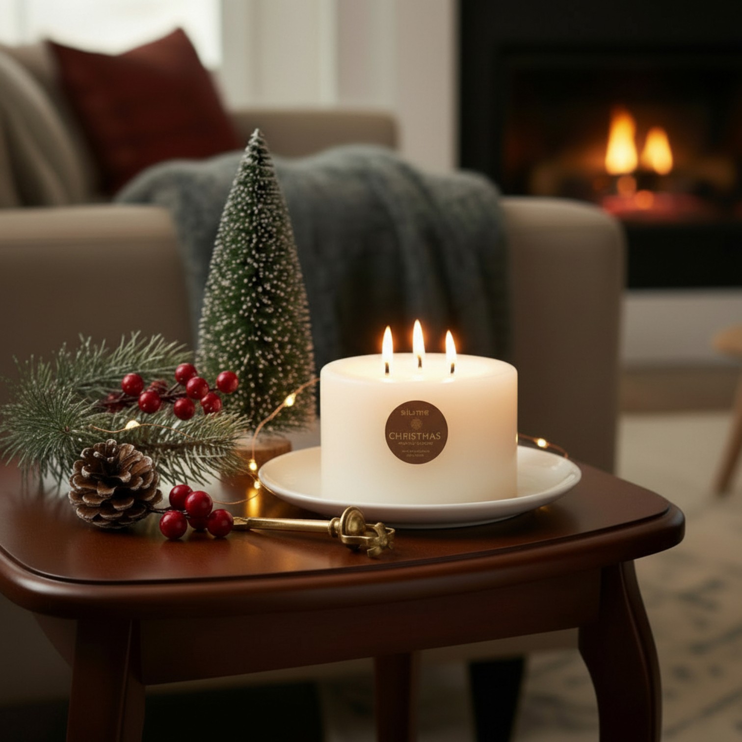 Pillar Vanilla Nutmeg Three Wick Candle - Image 5