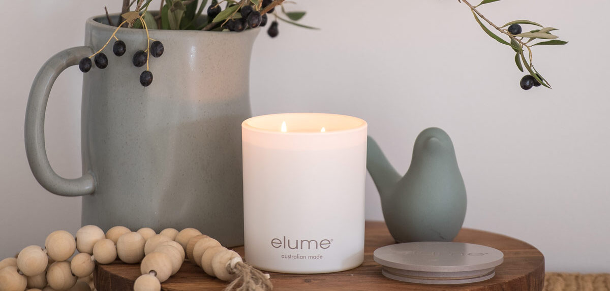 Elume Luxury Soy Candle Display blog