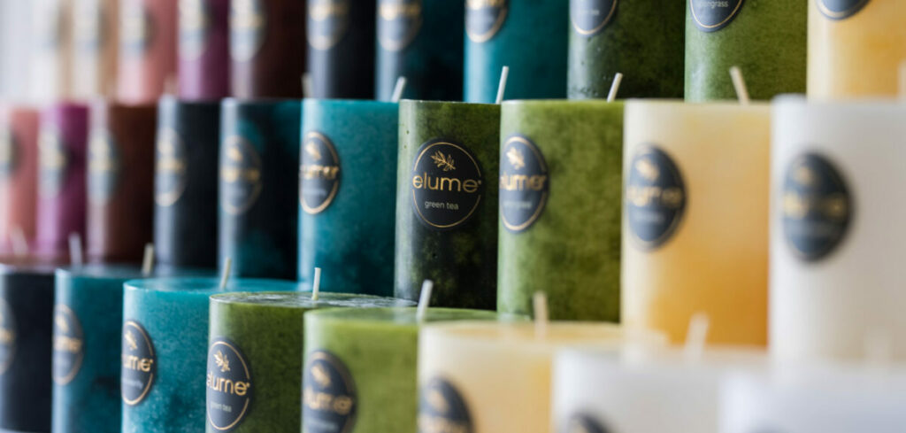 elume signature pillar candles colourful and scented