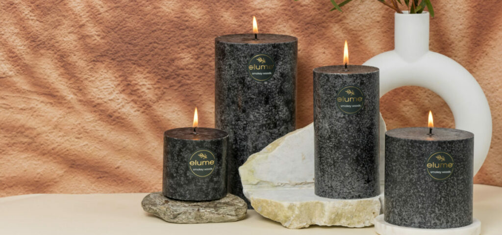 elume signature pillar candles smokey woods 1200x562