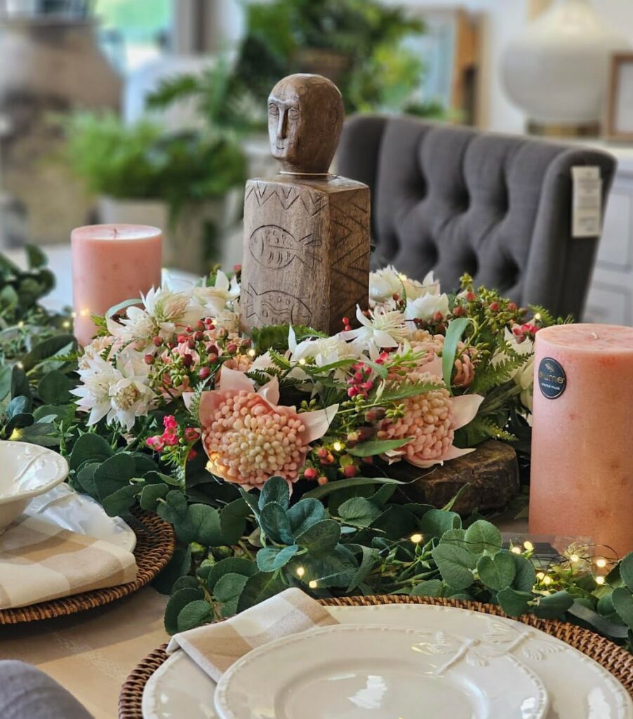 Tropic Living Townsville's display of elume's signature pillar candles