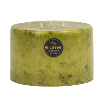 elume scented pillar candle cedarwood and moss 3wick