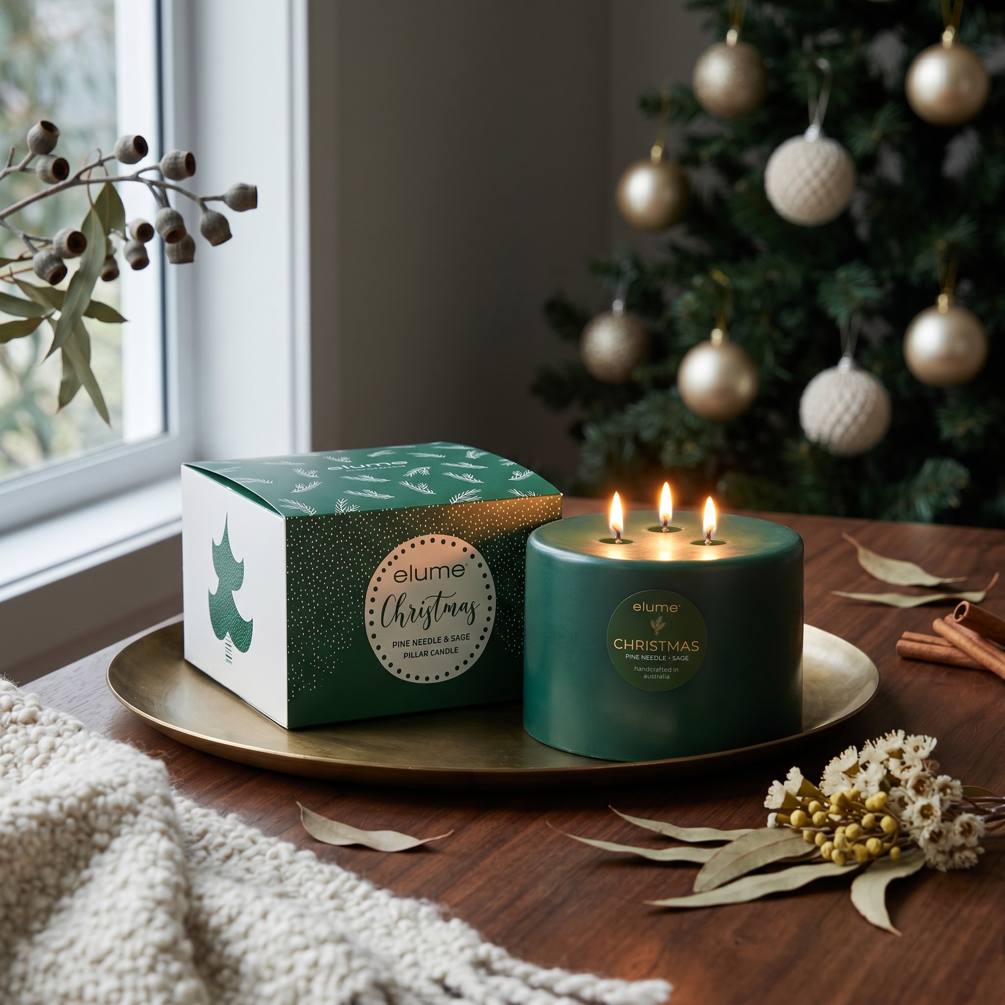 Pillar Pine Needle & Sage Three Wick Candle - Image 6