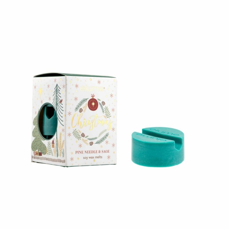 elume 2023 Christmas soy wax melts with decorative box pine needle and sage
