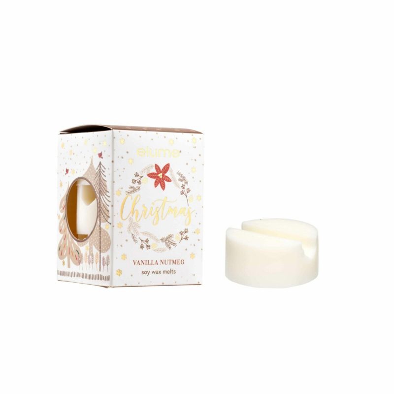 elume 2023 Christmas soy wax melts with decorative box vanilla nutmeg