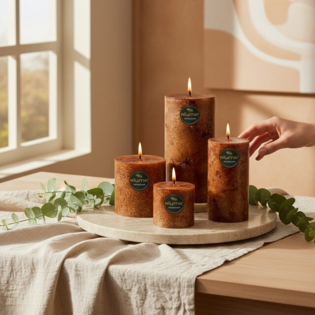 Warm up your winter with the earthy, calming aroma of Sandalwood. Our round pillar candles create a cosy atmosphere, inspiring relaxation and comfort on chilly days.

#WinterWarmth #SandalwoodCandles